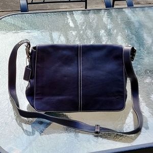 Coach Hampton 9570 Flap Shoulder Crossbody Purse Black Vintage Adjustable